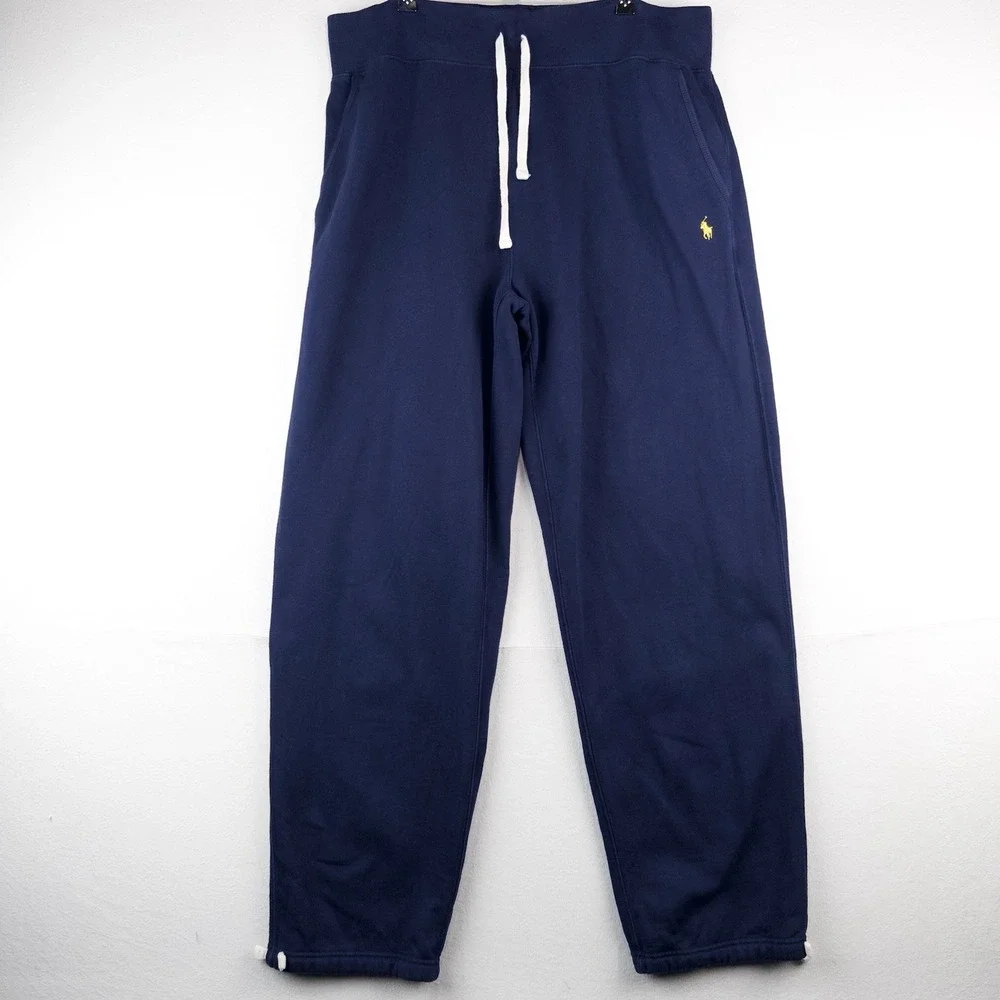 Polo Ralph Lauren Sweatpants Mens XLT Tall Blue Fleece Drawstring Cinch Ankle